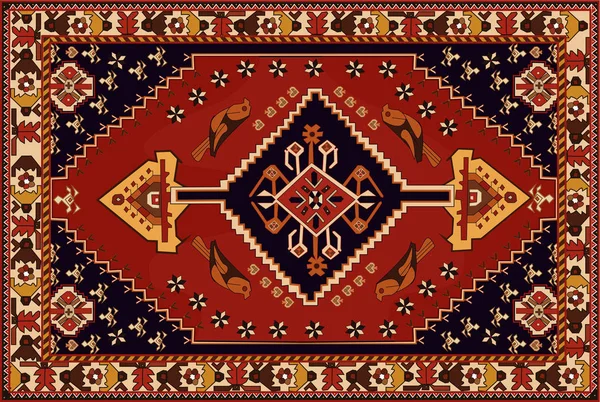 Alfombra Persa Textura Vectorial Tribal Fácil Editar Cambiar Colores Con — Archivo Imágenes Vectoriales