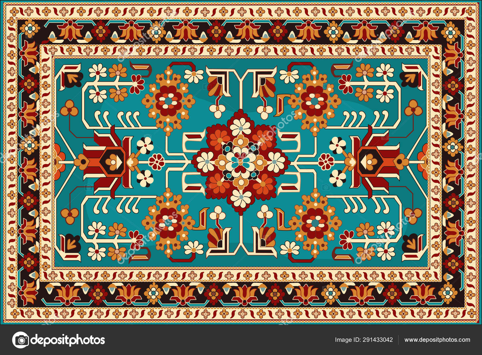 Persian Carpet Original Design Tribal Vector Texture Easy Edit Change Stock Vector C Deamexpander