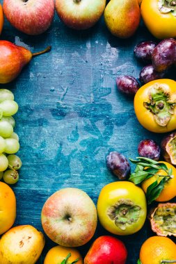 Meyve üst görünüm arka plan