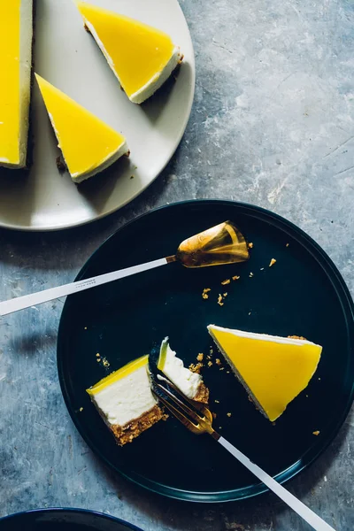 Mascarpone-Käse und Mangokäsekuchen — Stockfoto