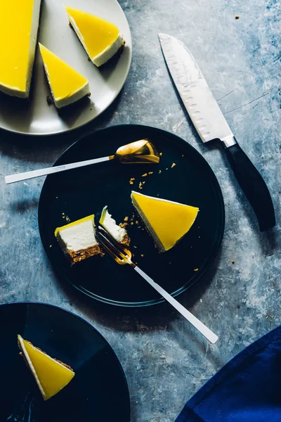 Queijo mascarpone e bolo de mangocheesecake — Fotografia de Stock