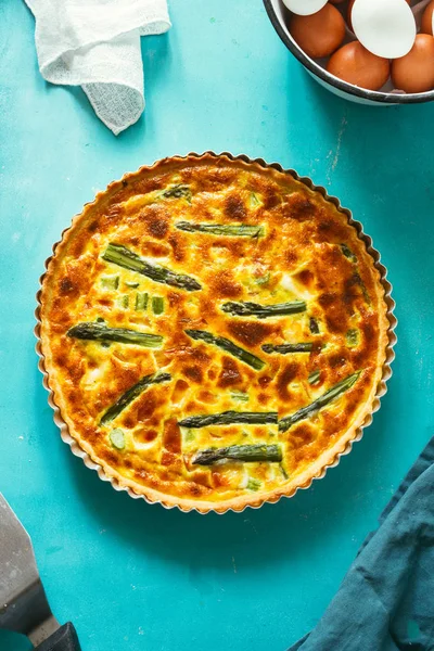 Top View Asparagus Pie — Stock Photo, Image