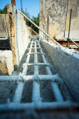 Çelik takviye beton yapı inşaat sahasında için