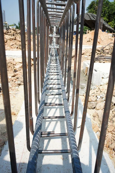 Steelwork Reinforcement Concrete Structure Construction Site — Stock Photo, Image