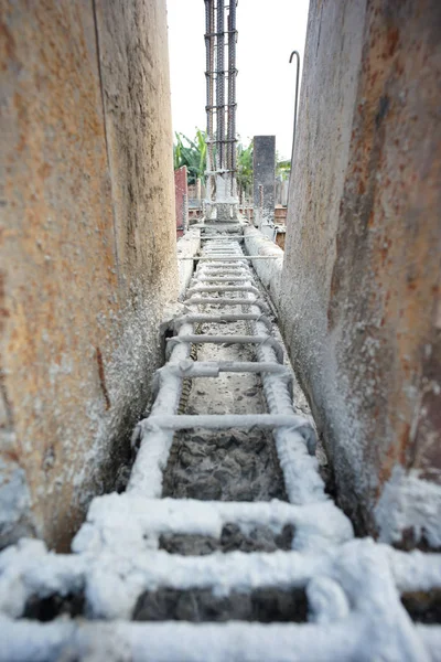 Aço Para Reforço Estrutura Concreto Canteiro Obras — Fotografia de Stock