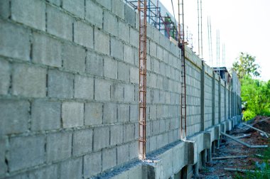 Perspektif güçlendirme çelik ve çimento tuğla duvar yapısını