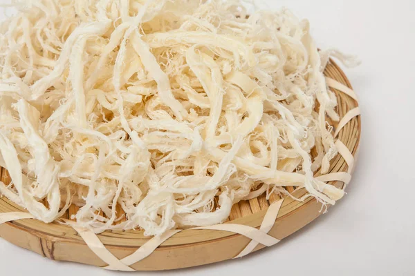 Dried Shredded Squid White Background — Stock Photo, Image