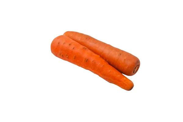 Dos Zanahorias Sobre Fondo Blanco —  Fotos de Stock