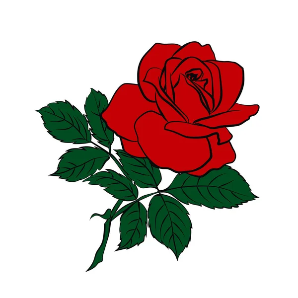 Silhouette der Rose — Stockvektor