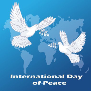 Huzur illüstrasyon günü. Barış güvercini