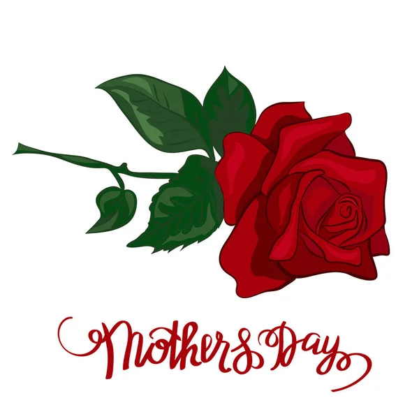 Les roses rouges avec carte cadeau Happy Mother s Day . — Image vectorielle