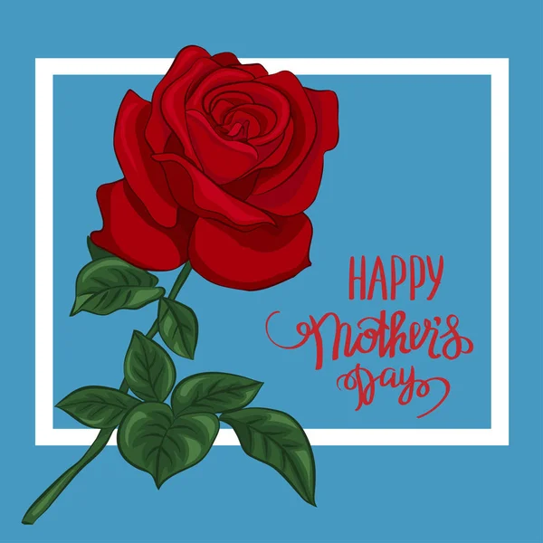 Les roses rouges avec carte cadeau Happy Mother s Day . — Image vectorielle