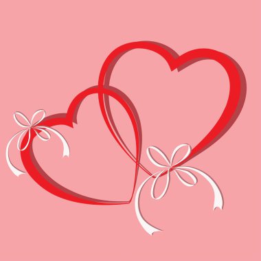 Kalp yay buket. Sevgililer günü için tasarım öğesi. Vektör çizim