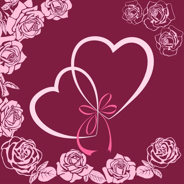 Καρδιά Τριαντάφυλλα Στοιχείο Του Σχεδιασμού Για Την Ημέρα Του Αγίου — Διανυσματικό Αρχείο