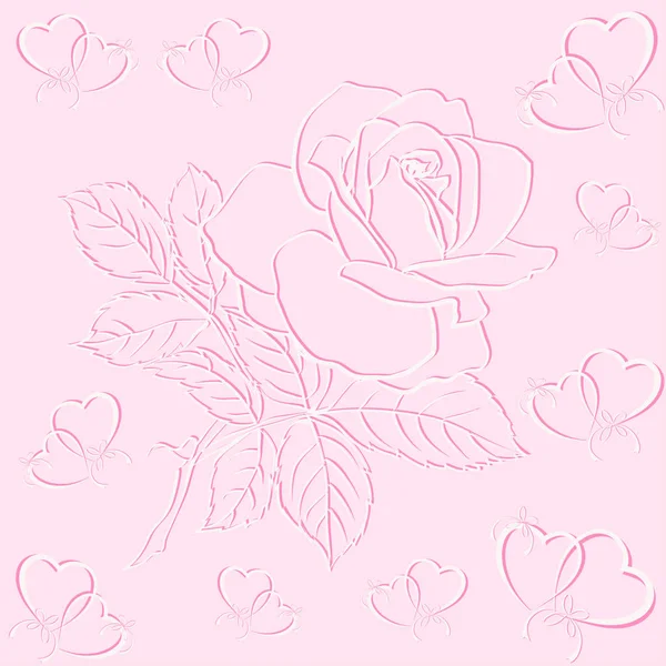 Hart met boeket rozen — Stockvector