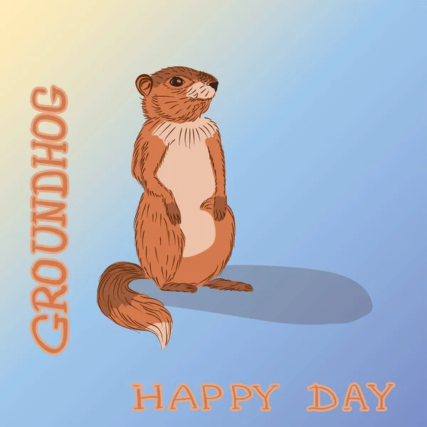 Groundhog day with text. — Stock Vector