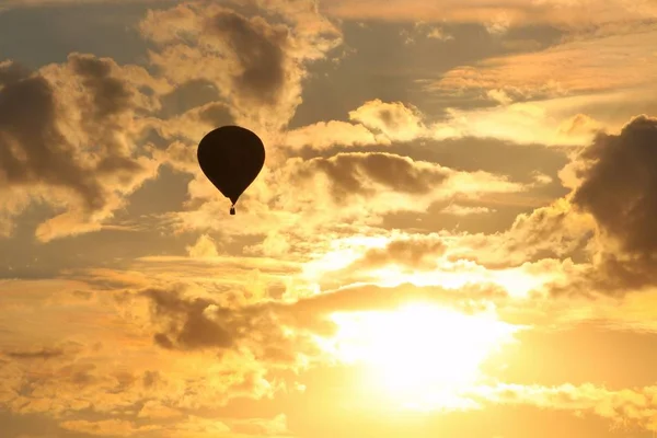 Balloons fly in the evening