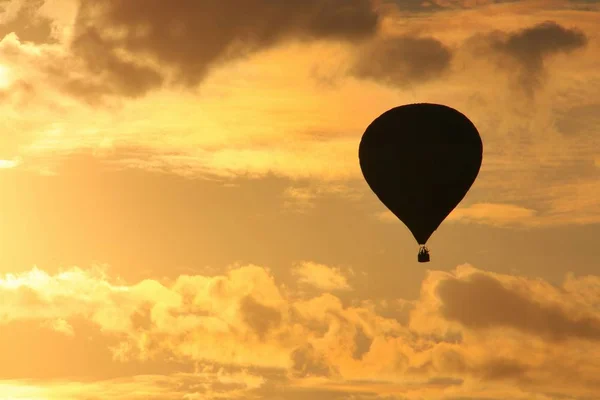 Balloons fly in the evening