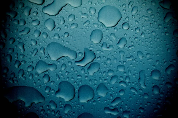 Blurred Water Drops Blue Tone Background Design — Stock Photo, Image