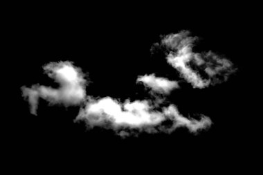 Siyah arkaplanlı beyaz bulutlar.