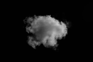 Siyah arkaplan üzerinde izole edilmiş beyaz bulut dekorasyon ekolojik görüntü kavramı için doğal nesne.