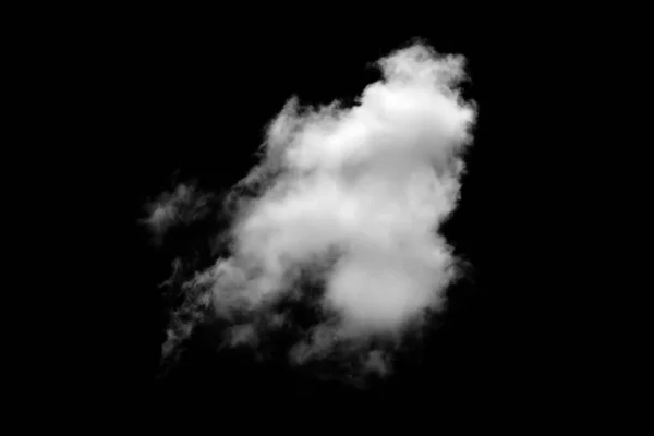 Изолированное Белое Облако Черном Фоне Природный Объект Оформления Концепции Эко — стоковое фото