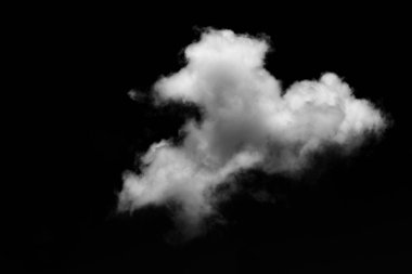 Siyah arkaplanda beyaz bulutu kapat