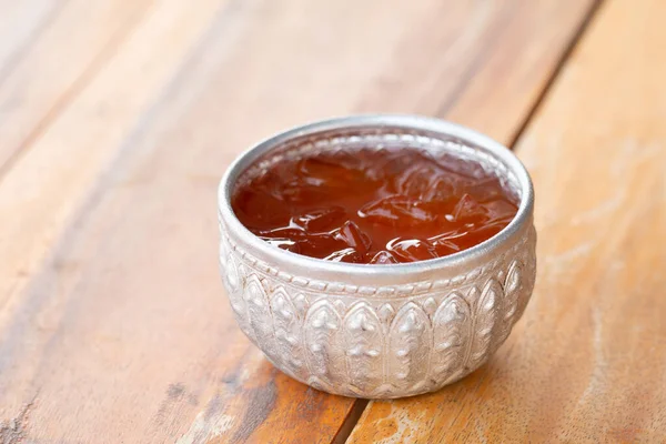 Une Tasse Thé Glacé Vintage Sur Une Table Bois Boisson — Photo