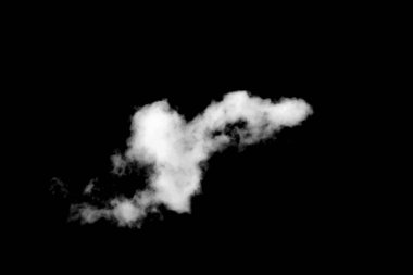 Siyah arkaplanda beyaz bulutu kapat.