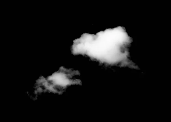 黑色背景下的白云密闭 — 图库照片
