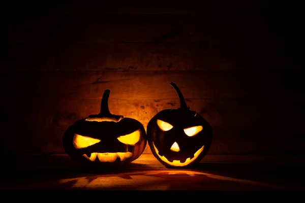 Halloween Citrouille Tête Jack Lanterne Arrière Plan Sombre — Photo