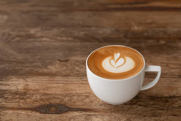 Piccolo Latte Art Cup Topping Beautiful Heart Art Milk Wood — Stok Foto