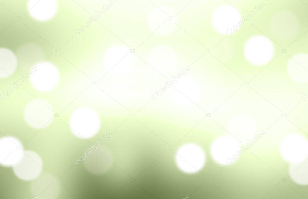 Blurred light green gradient bokeh abstract background.