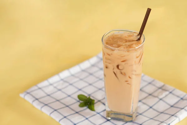 Close Iced Coffee Straw — Stock Photo, Image