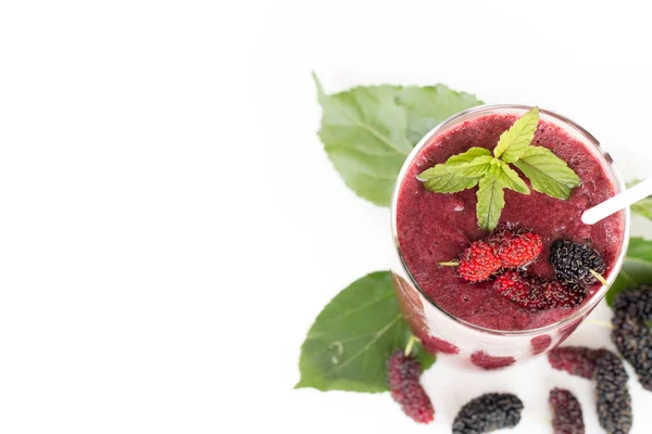 Home Made Mulberry Smothie Healthy Drink — Stock Photo, Image