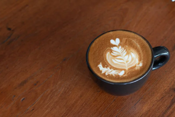 Une Tasse Art Piccolo Latte Sur Bureau Bois Temps Détente — Photo