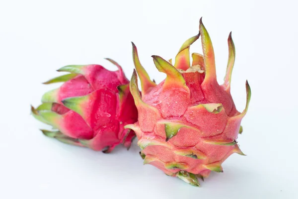 Fresh Pitahaya Fruit White Background Ripe Dragon Fruit Red Color — Stock Photo, Image