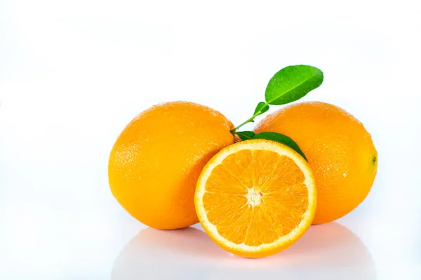 Valencia Oranges White Background — Stock Photo, Image