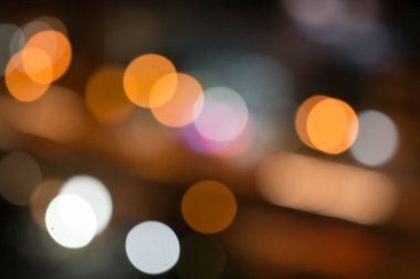 Odaklanamayan şehir gece lambası Bokeh soyut arkaplanıyla bulanıklaştı