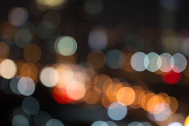 Odaklanamayan şehir gece lambası Bokeh soyut arkaplanıyla bulanıklaştı