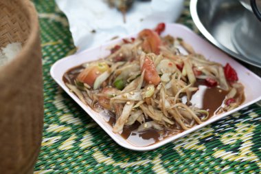 Papaya salatasını kapat.