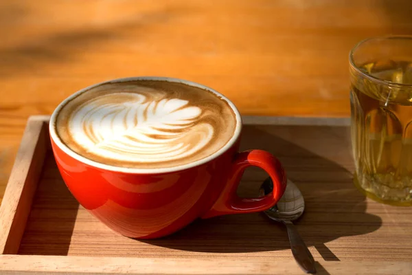 Latte Arte Una Taza Coronando Hermoso Arte Leche — Foto de Stock