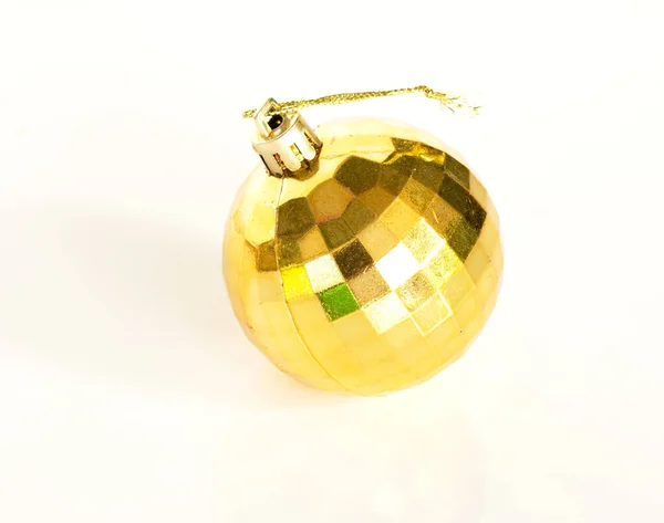 Isolate Ornament Object Decoration Christmas Tree Yellow Ball — Stock Photo, Image