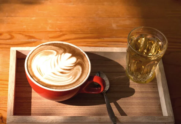 Latte Arte Una Taza Coronando Hermoso Arte Leche — Foto de Stock