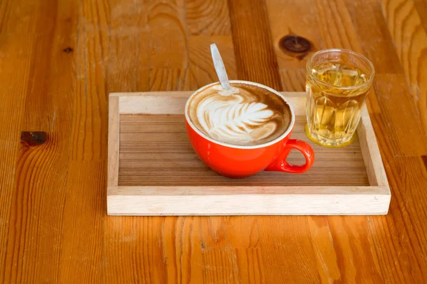 Latte Art Einer Tasse Topping Schöne Kunst Aus Milch — Stockfoto