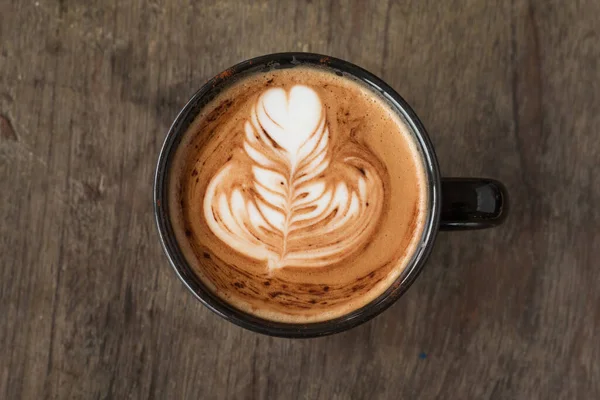 Piccolo Latte Τέχνη Ένα Κύπελλο Συμπλήρωση Όμορφη Καρδιά Τέχνης Από — Φωτογραφία Αρχείου