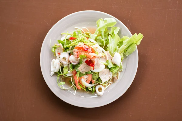 Thai Insalata Piccante Con Seppie — Foto Stock