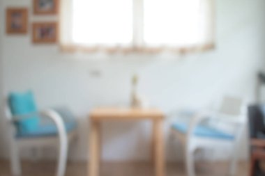 Arkaplan için soyut bulanık oturma odası dekorasyonu.