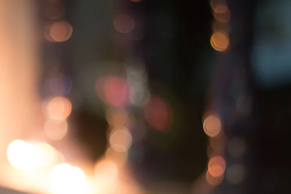 Defokussierte Stadt Nacht Gefiltert Bokeh Abstrakten Hintergrund — Stockfoto