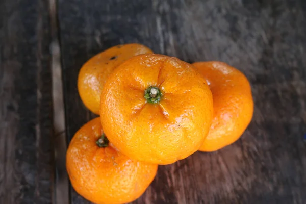 Fruits Orange Sur Table Bois — Photo